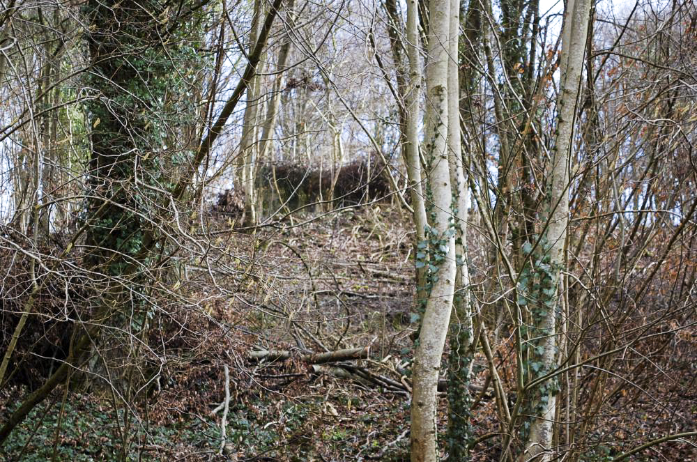 Ligne Maginot - DB335 - GRANDS COTES OUEST - (Blockhaus pour canon) - Une vue de l'ouvrage depuis la route en contrebas - Christian RICHON/devoitine520