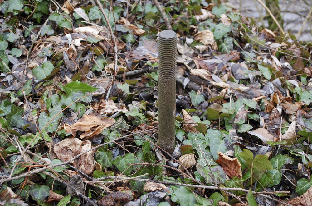 Ligne Maginot - Dt 34 - RAUER NORD - Sur ce socle de béton 4 tiges filetées émergent, toutes rouillées. - Christian RICHON/devoitine520