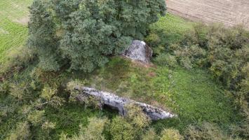 Ligne Maginot - SUD OUEST DE MAULDE - CASEMATE DE 155 - (Casemate d'artillerie) - Vue aérienne coté entrées