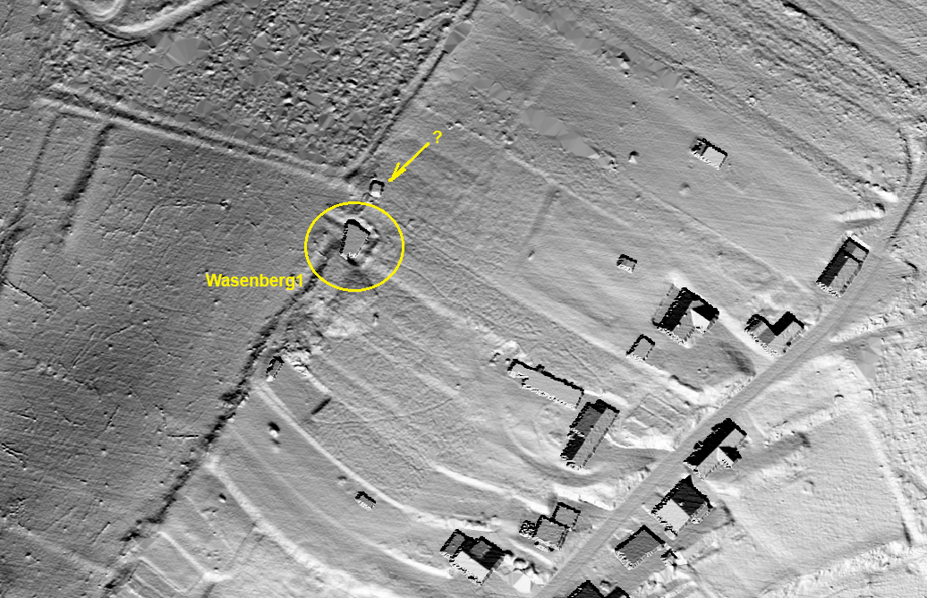 Ligne Maginot - WASENBERG 1 - (Blockhaus pour canon) - Le bloc mis en évidence sur extraction de données LIDAR. Il semble qu'une autre construction soit à côté - Jean-Michel Jolas