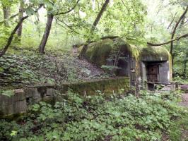Ligne Maginot - HELMREICH - X10 - (Abri) - Le coffre Est,
Le muret reliant les deux coffres est bien visible sur cette photo