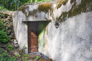 Ligne Maginot - BICHEL - (Central téléphonique d'observation) - L'une des deux entrées.
Noter les restes de camouflage. 