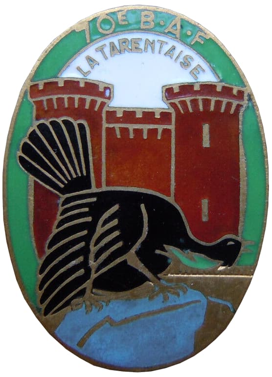 Ligne Maginot - Insigne du 70° BAF - Premier insigne du 70° BAF hérité de la 17° Cie du 97° RIA.
