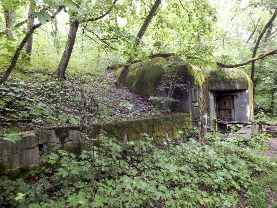 Ligne Maginot - HELMREICH - X10 - (Abri) - Le coffre Est,
Le muret reliant les deux coffres est bien visible sur cette photo - Thierry MULLER