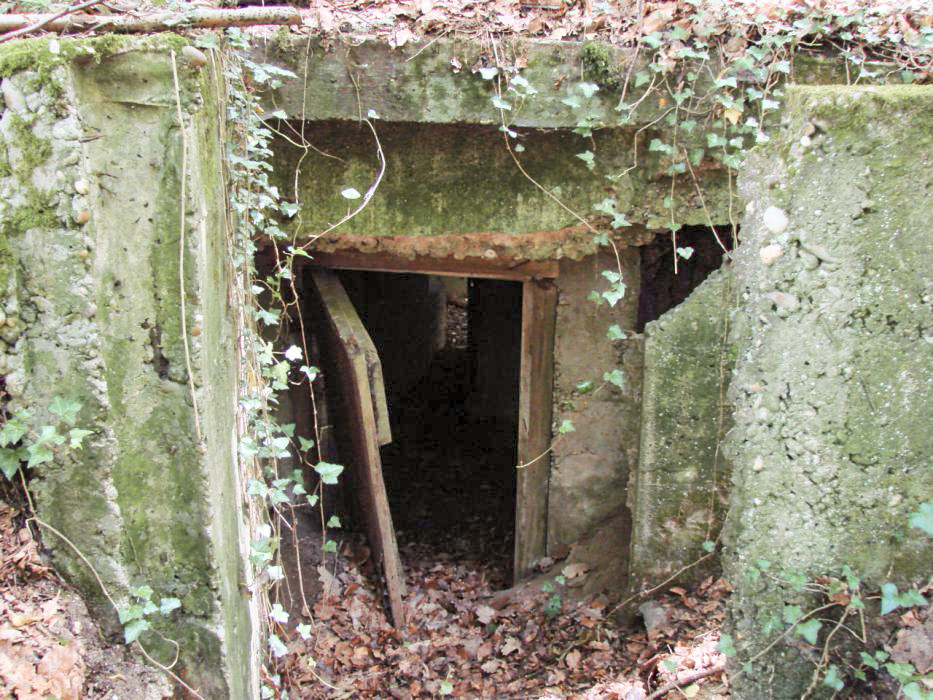 Ligne Maginot - CB103 - (Blockhaus pour canon) - Noter que la porte est faite de planches de bois recouvertes d'une plaque de tôle. - Schnoupf