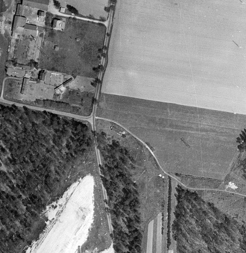 Ligne Maginot - FERME GRUENHOF - (Poste GRM - Maison Forte) - Vue aérienne de 1955 - IGN - Géoportail 1955