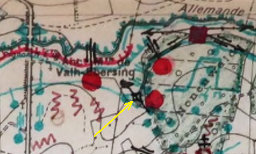 Ligne Maginot - NONNENWALD 11 - (Cuve pour canon) - Extrait de carte renseignée de la 4° Armée - Génie 4° Armée