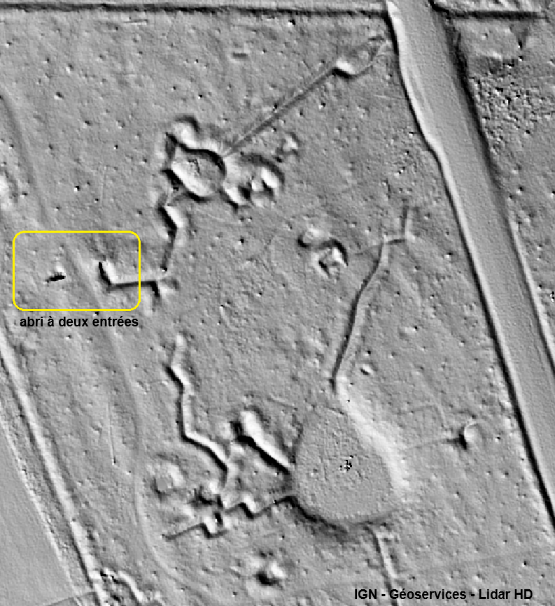 Ligne Maginot - GROSSBUCH (III/82° RMIF - QUARTIER VIEUX-BOIS) - (PC de Quartier) - Vue lidar de l'ensemble PC - Jean-Michel Jolas