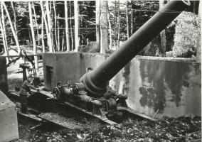 Ligne Maginot - STRENGWALD (BATTERIE DU) - (Position d'artillerie préparée) - L'une des pièces de 240mm modèle 1884 / 17 en 1940
Photo allemande