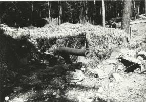 Ligne Maginot - STRENGWALD (BATTERIE DU) - (Position d'artillerie préparée) - L'une des pièces de 240mm modèle 1884 / 17 en 1940
Photo allemande