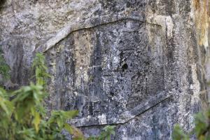 Ligne Maginot - BB36 - (Blockhaus pour canon) - Cartouche malheureusement presque illisible. On devine un 162 en petits cailloux
