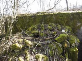 Ligne Maginot - MUEHLENBACH 2 - (Blockhaus pour arme infanterie) - Le côté gauche du blockhaus.
L'entrée se trouve sous un rocaillage de camouflage.