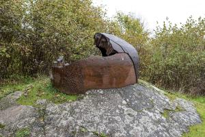 Ligne Maginot - KERFENT - A34 - (Ouvrage d'infanterie) - Bloc 4
La cloche GFM détruite par des essais américains en 1945