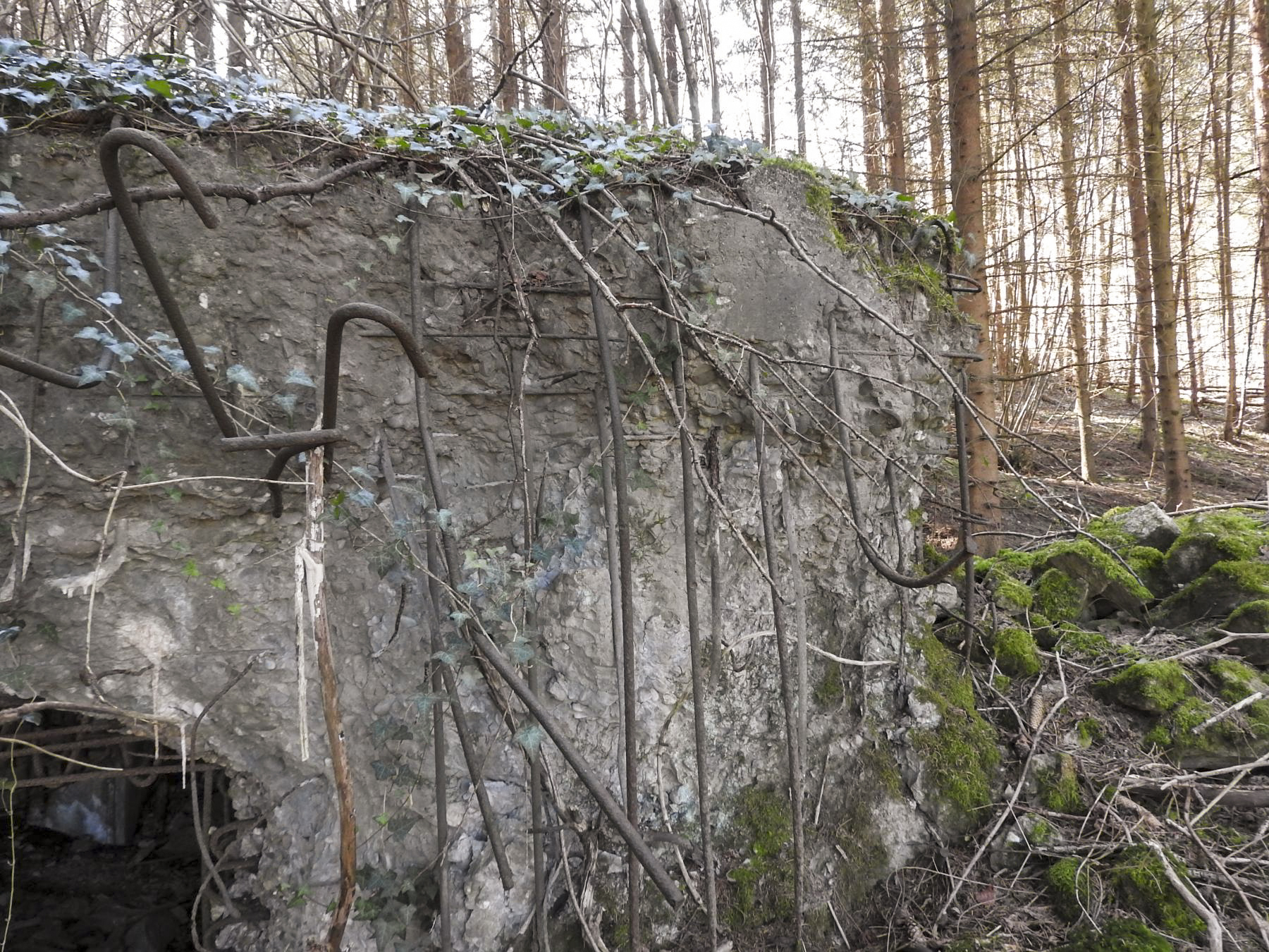 Ligne Maginot - MUEHLENBACH 4 - (Blockhaus pour canon) - La façade de tir porte des traces d'impacts. - STENGER Mathieu