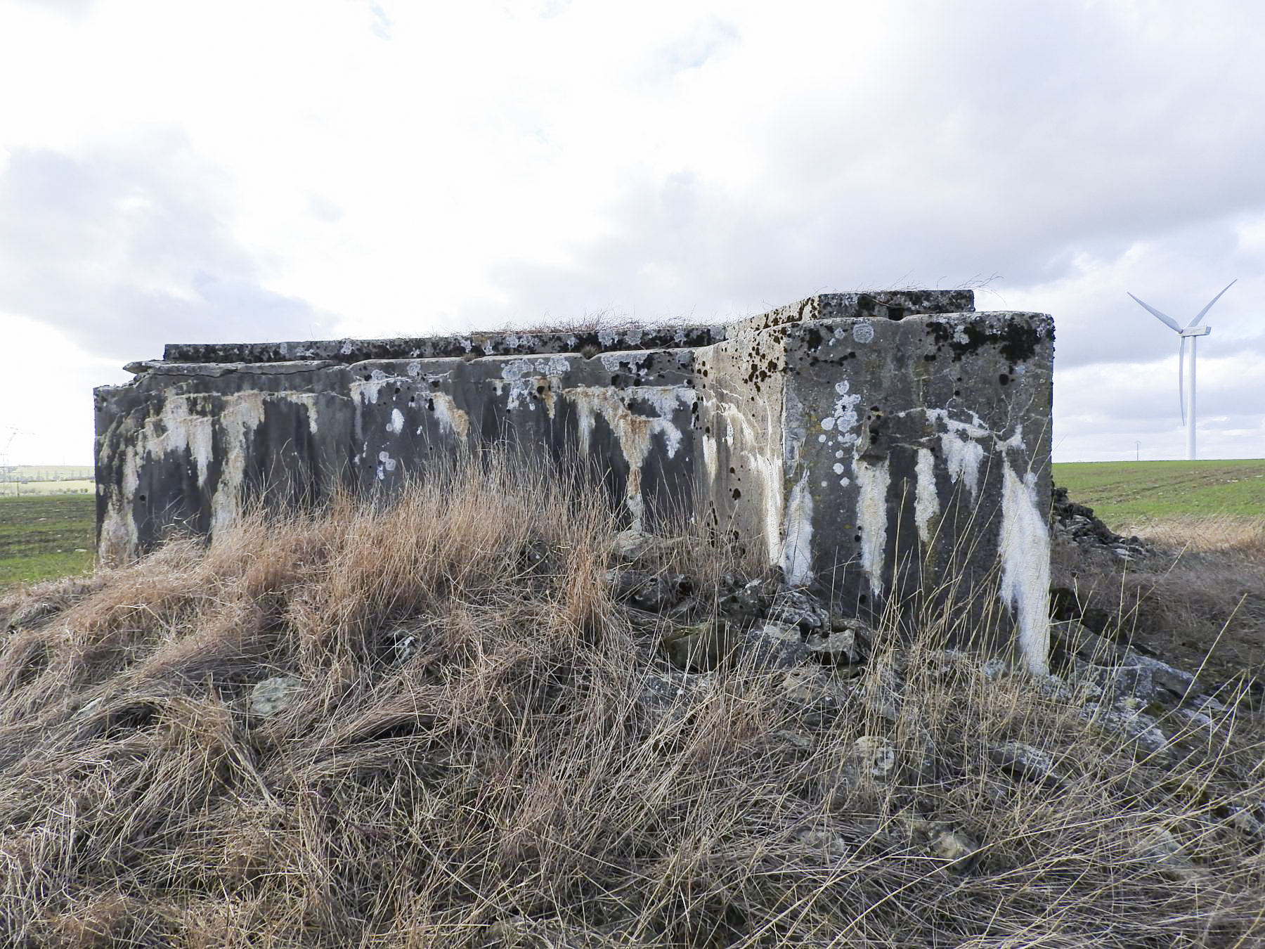 Ligne Maginot - AB17 - SCHOENERHOFF - (Blockhaus pour canon) - La façade de tir est remblayée mais le créneau reste visible. - STENGER Mathieu