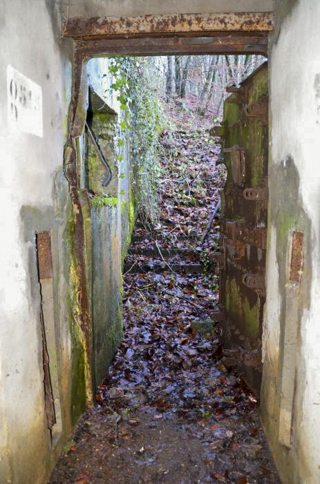 Ligne Maginot - OLTINGUE NORD 1 - (Blockhaus pour arme infanterie) - Vue intérieure de l'entrée, avec l'escalier. - D. Froehly