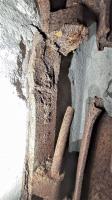 Ligne Maginot - SAEGEMUHLE - (Blockhaus pour arme infanterie) - Chambre de tir ouest
Le support du jumelage de mitrailleuses saboté par les allemands 
