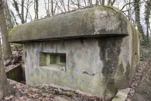 Ligne Maginot - I6 - (Blockhaus pour arme infanterie) - Créneaux mitrailleuse de gauche et fossé diamant