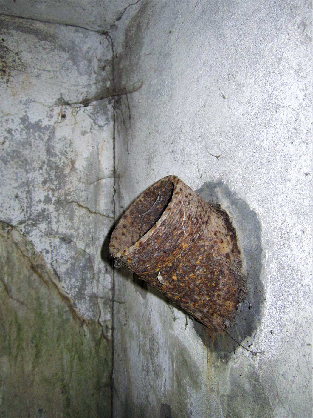 Ligne Maginot - PFAFFENBRONN 8 - (Blockhaus pour arme infanterie) - Goulotte à grenades sur le mur coté gauche - Gregory Fuchs