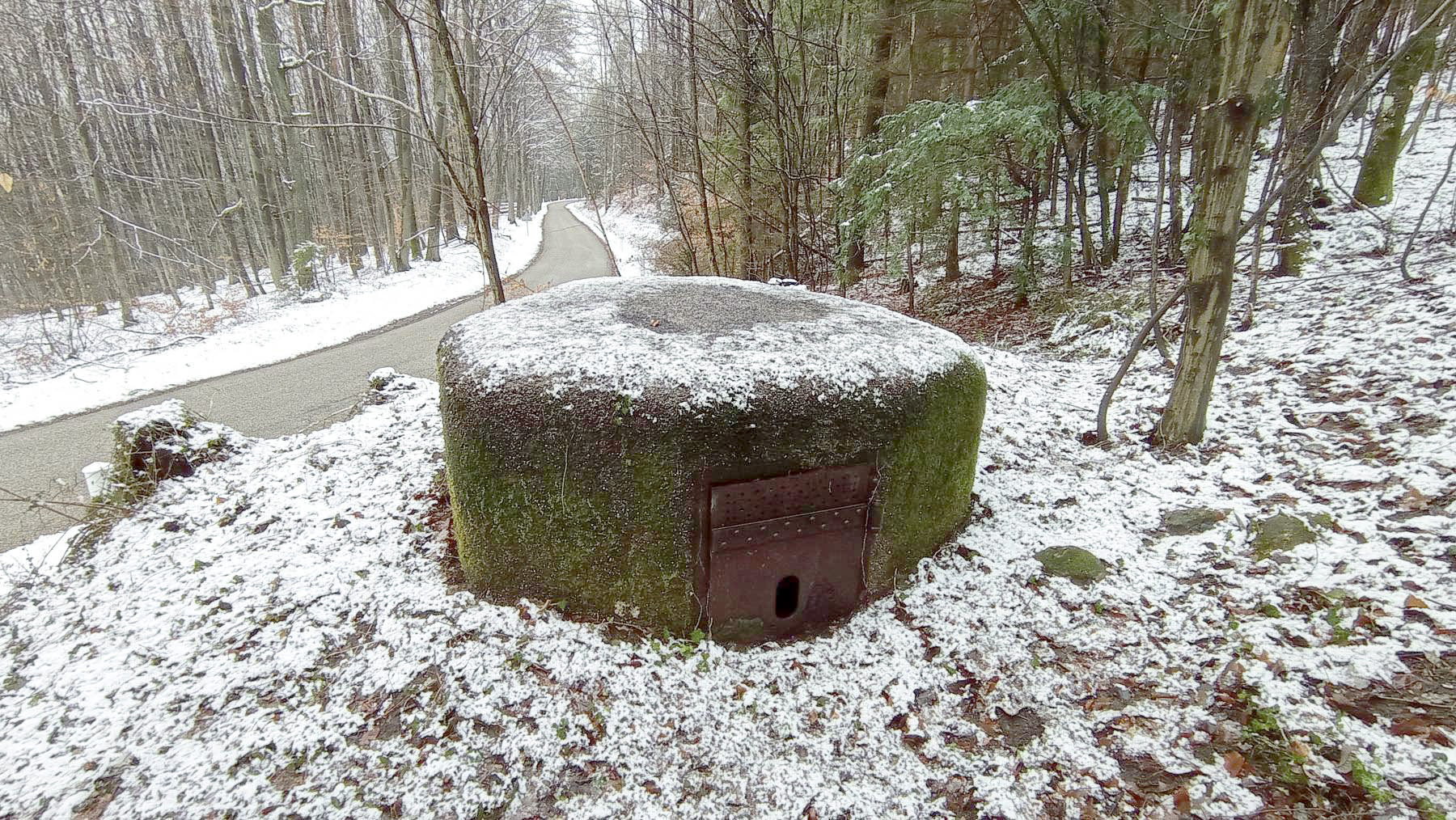 Ligne Maginot - PFAFFENSCHLICK NORD - (Blockhaus pour arme infanterie) - Le bloc, prenant en enfilade la route montant au col du Pfaffenschlick (D 51) - Baptiste GAUDIN