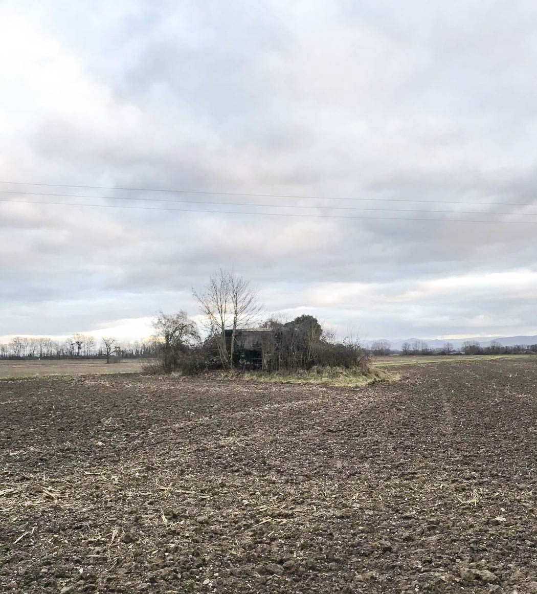 Ligne Maginot - AUENHEIM 1 - (Blockhaus pour canon) - Vue depuis Auenheim 2, vue coté entrée canon - Arthur Emmelin