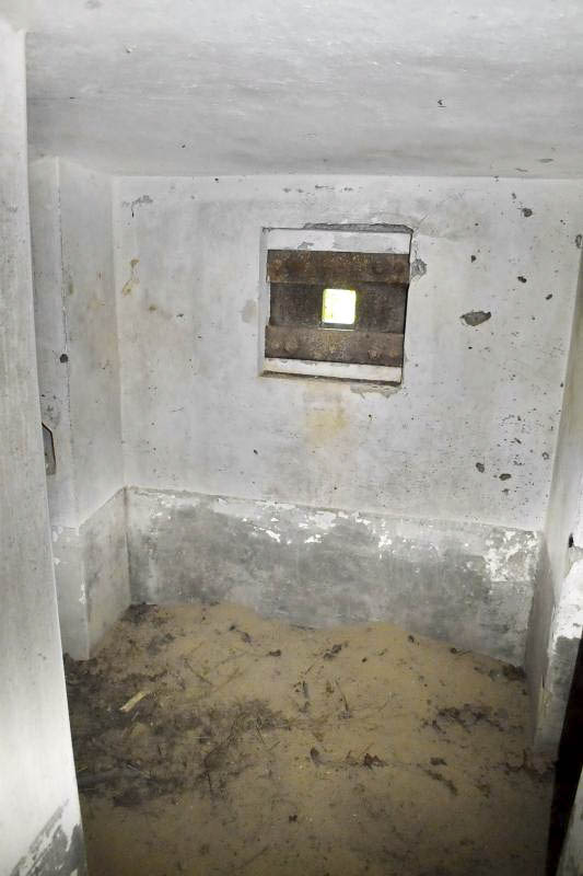 Ligne Maginot - CARREFOUR 121 - (Blockhaus pour arme infanterie) - Créneau FM frontal entre les deux coupoles. - D. Froehly