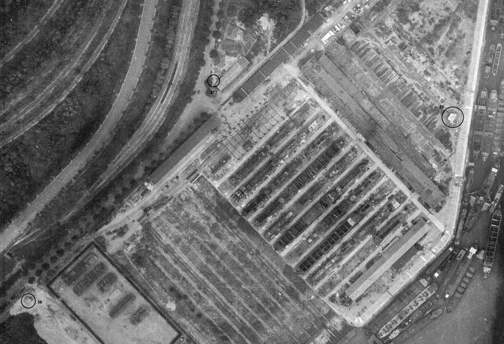Ligne Maginot - 308A - PORT du RHIN Sud 38 - (Blockhaus pour canon) -  - IGN - Géoportail 1947