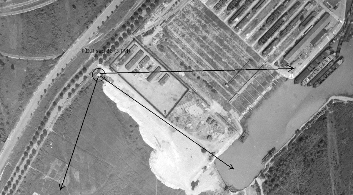 Ligne Maginot - 308C - PORT DU RHIN SUD 36 - (Blockhaus pour arme infanterie) -  - IGN - Géoportail 1947