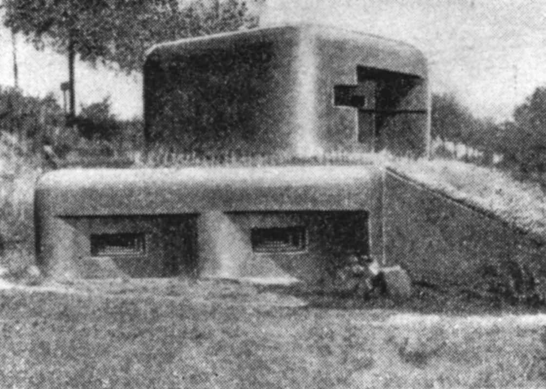 Ligne Maginot - 440 - PETIT RHIN - (Blockhaus pour canon) - Photo du blockhaus STG tel qu'il apparait dans le Denkschrift - Source NARA - Wehrmacht