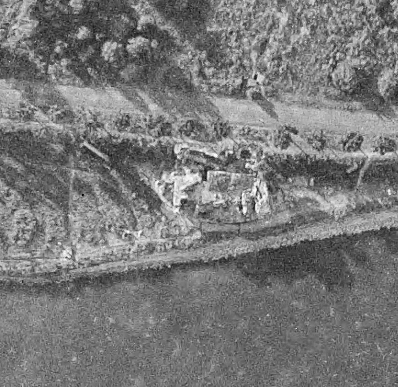 Ligne Maginot - BASSIN AUX PETROLES - (Casemate d'infanterie - Double) - Vue aérienne de la casemate - IGN - Géoportail 1947