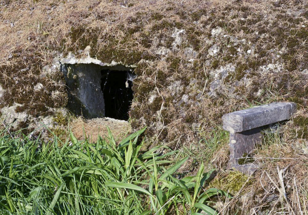 Ligne Maginot - COUR D'ANGLETERRE 2 - (Blockhaus pour arme infanterie) - Noter le rail dépassant de la dalle - Pascal LAMBERT