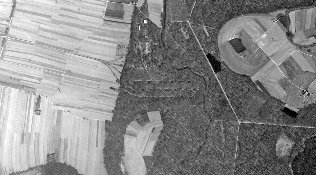 Ligne Maginot - GANZAU - (Dépôt de Munitions) - La partie Nord - IGN - Géoportail 1950
