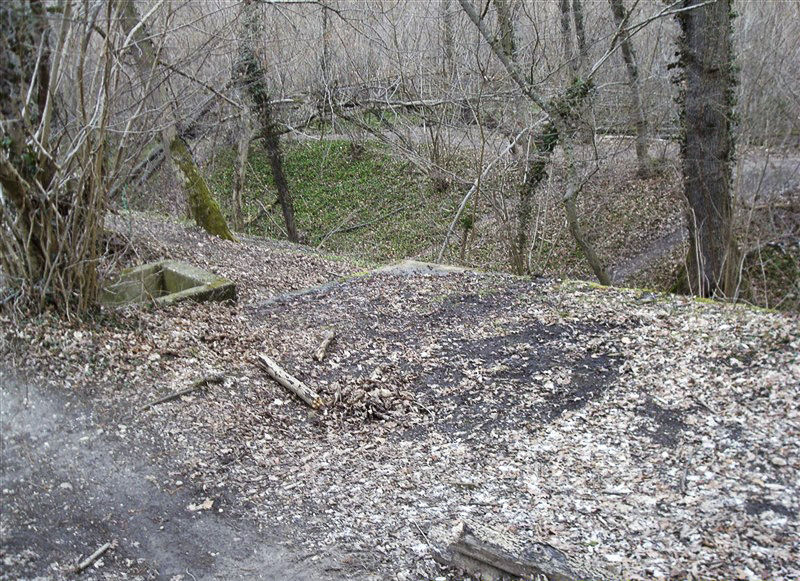 Ligne Maginot - OBERJAEGERHOFF - (Abri) - Dalle de la chambre de tir pour mitrailleuses
A gauche la sortie de secours - Inconnu