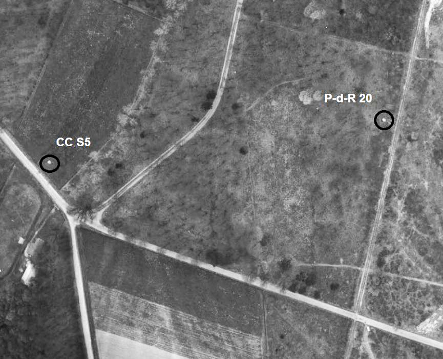 Ligne Maginot - PORT du RHIN Sud 20 et CdC S5 - Le blockhaus Port du Rhin sud 20 et la chambre de coupure S5 en 1964 - IGN - Géoportail 1964