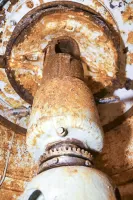 Ligne Maginot - Cloche lance grenade mle 35 - Ouvrage du Simserhof
L'unique cloche lance grenade équipée du support prototype. 
Le lance grenade prenait position dans l'évidement en partie haute.