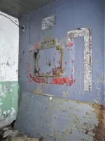 Ligne Maginot - LAVOIR - (Ouvrage d'artillerie) - Entrée Munitions
Créneau de l'entrée prévu pour une AM (trémie n°12) et équipé d'un jumelage de mitrailleuses Reibel