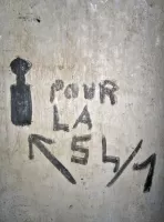 Ligne Maginot - LAVOIR - (Ouvrage d'artillerie) - Bloc 1
Etage inférieur
Graffiti d'après-guerre