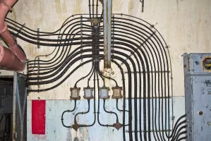 Ligne Maginot - PAS DU ROC - (Ouvrage d'artillerie) - Cablages dans l'usine