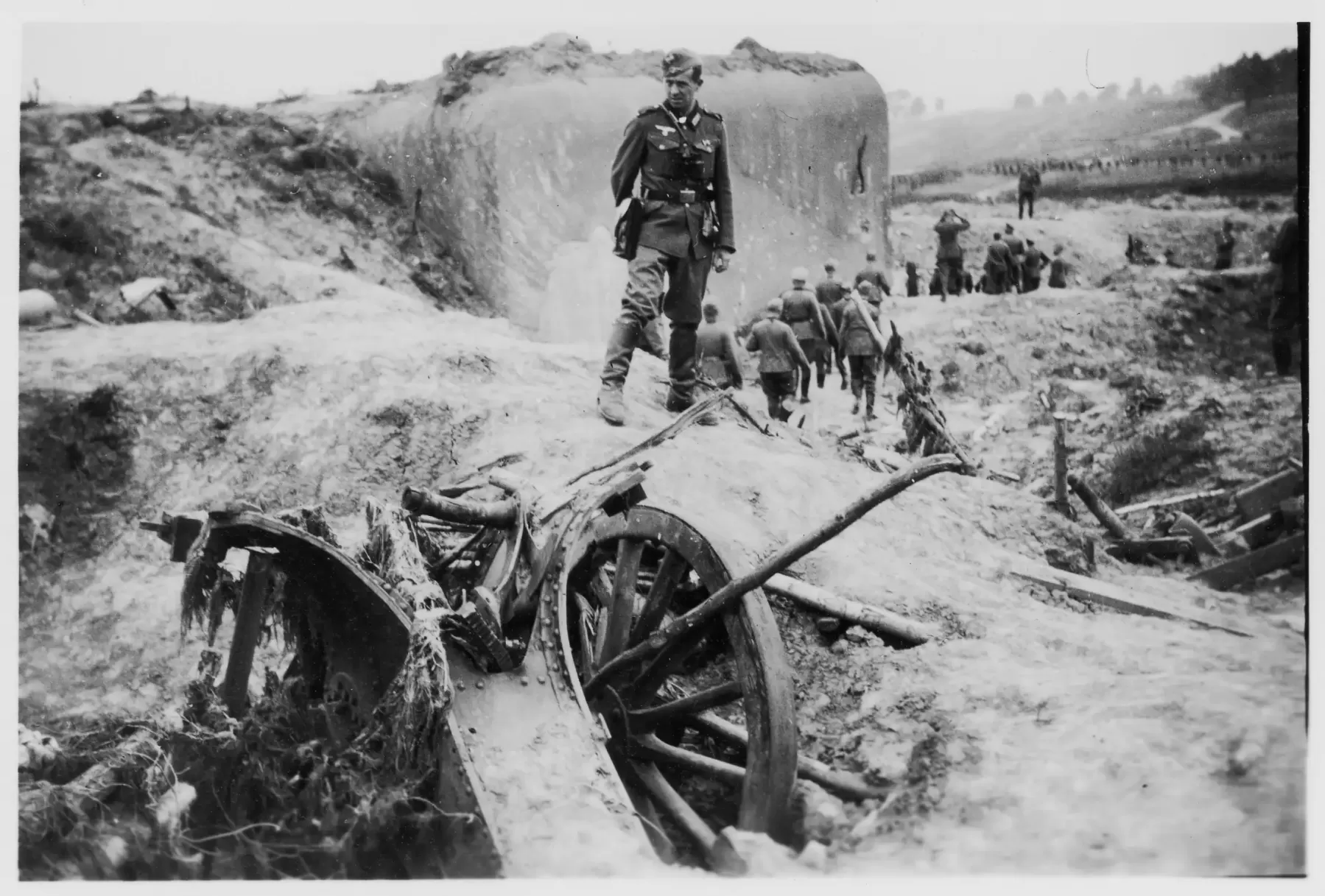 Ligne Maginot - S4 - (Position d'artillerie préparée) - Les restes de la batterie de 2 canons de 120 L de Bange - Inconnu