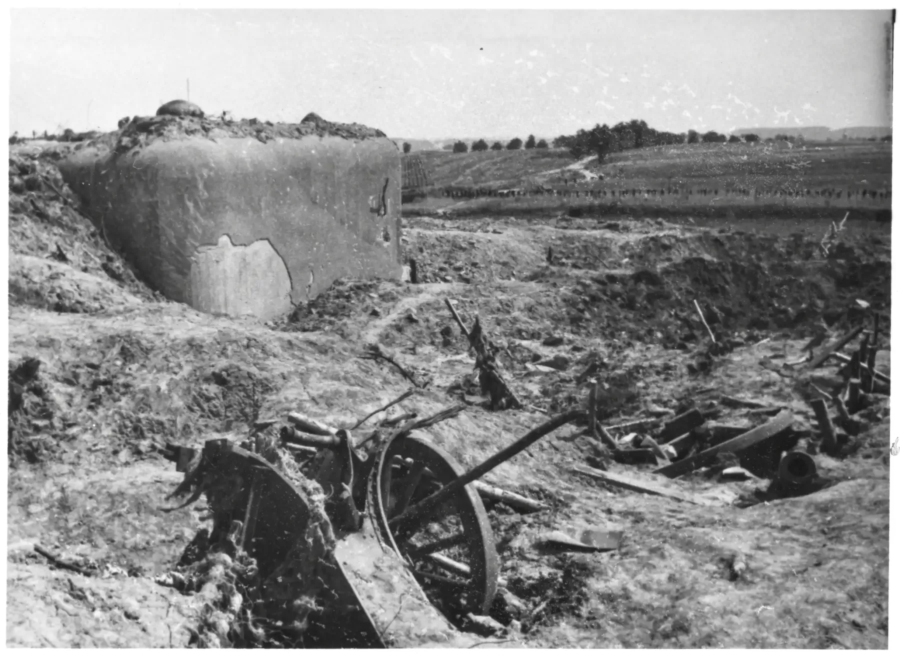 Ligne Maginot - S4 - (Position d'artillerie préparée) - Les restes de la batterie de 2 canons de 120 L de Bange - Inconnu