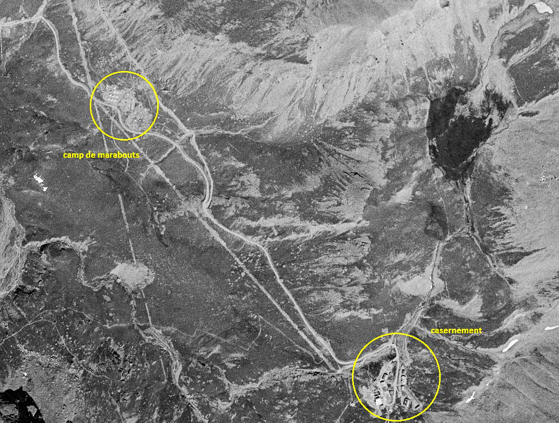 Ligne Maginot - FREJUS - (Casernement) - Le site avec le camp de marabouts en 1939. - IGN - Géoportail 1939