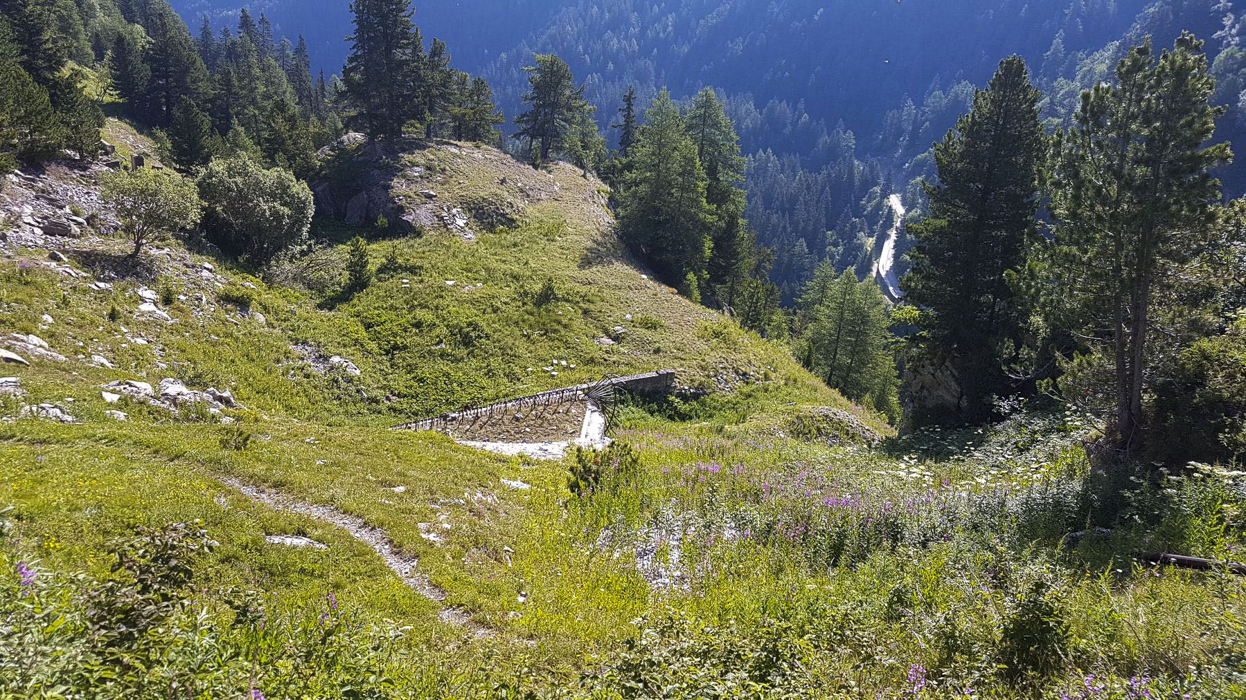 Ligne Maginot - LAVOIR - (Ouvrage d'artillerie) - L'entrée des hommes, abritée des vues ennemis
A gauche la tranchée menant au petit casernement - ELLENA - CUNY