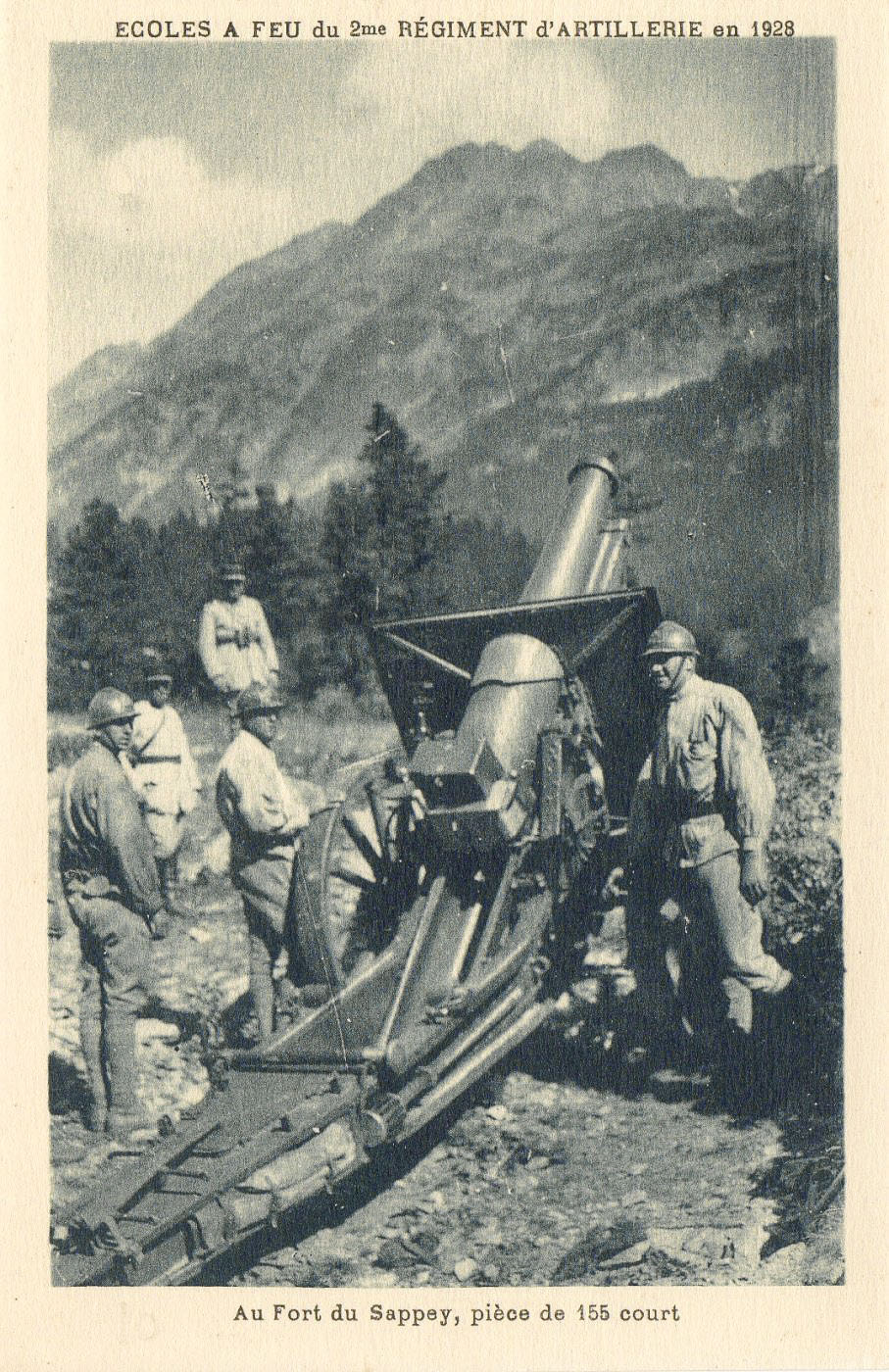 Ligne Maginot - SAPEY - (Ouvrage d'artillerie) - Ecole à feu du 2 RA en 1928 sur les dessus du fort du Sappey - Inconnu