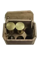 Ligne Maginot - Munitions de 47 mm utilisées dans la fortification - Caisse bois pour 6 cartouches de 47mm à obus de rupture Mle 1892 & 1892G 
Agencement intérieur des 6 cartouches