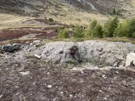 Ligne Maginot - COL DE GRANON ANNEXE 1 - (Blockhaus pour arme infanterie) - L'entrée avec une tranchée menant à une simple cuve pour FM
