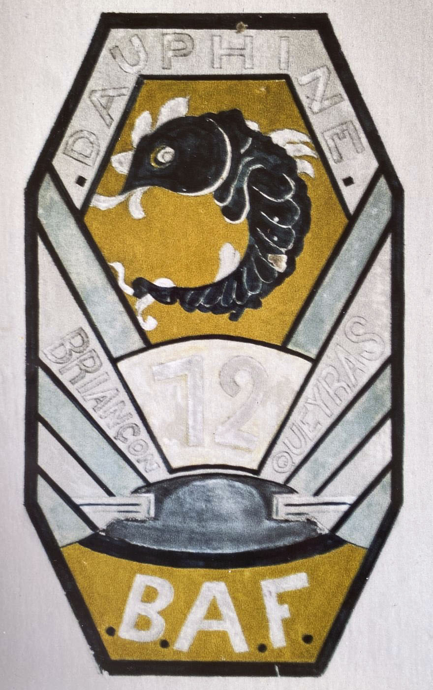 Ligne Maginot - GONDRAN - (Casernement) - Insigne du 72° BAF à l'intérieur du casernement (1983) - Jean-Louis NOSPELD