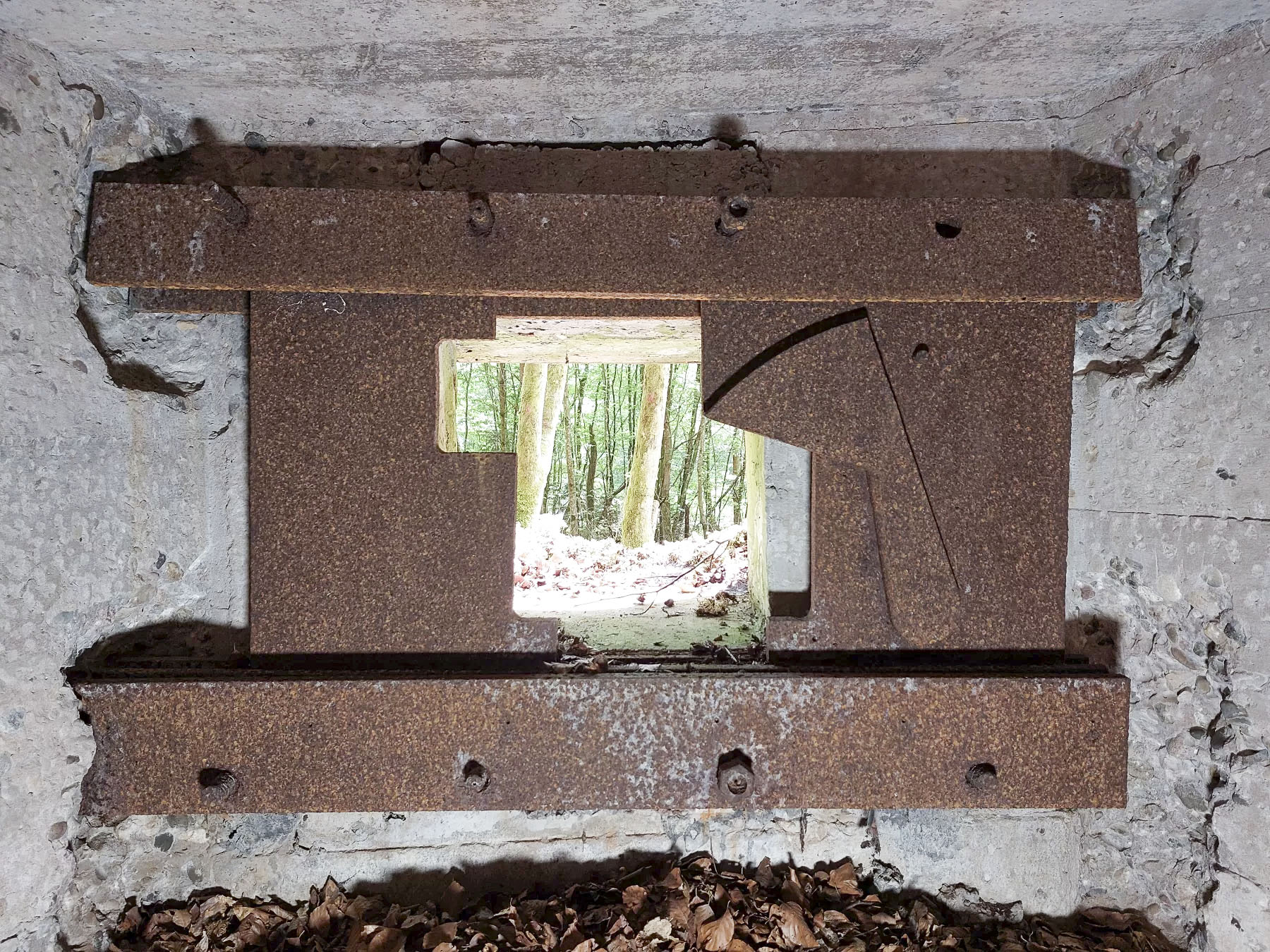 Ligne Maginot - DACHSECK 1 - (Blockhaus pour canon) - Détail du volet coulissant blindée - Gregory Fuchs
