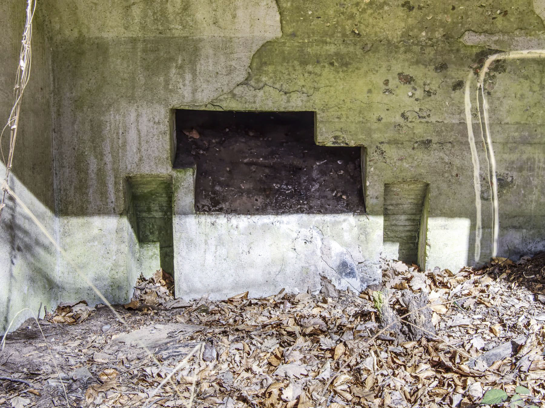 Ligne Maginot - WEIHERSTHAL NORD - (Blockhaus pour canon) - Vue arrière avec les réservations pour les roues du canon et le créneau - Jürgen Morr