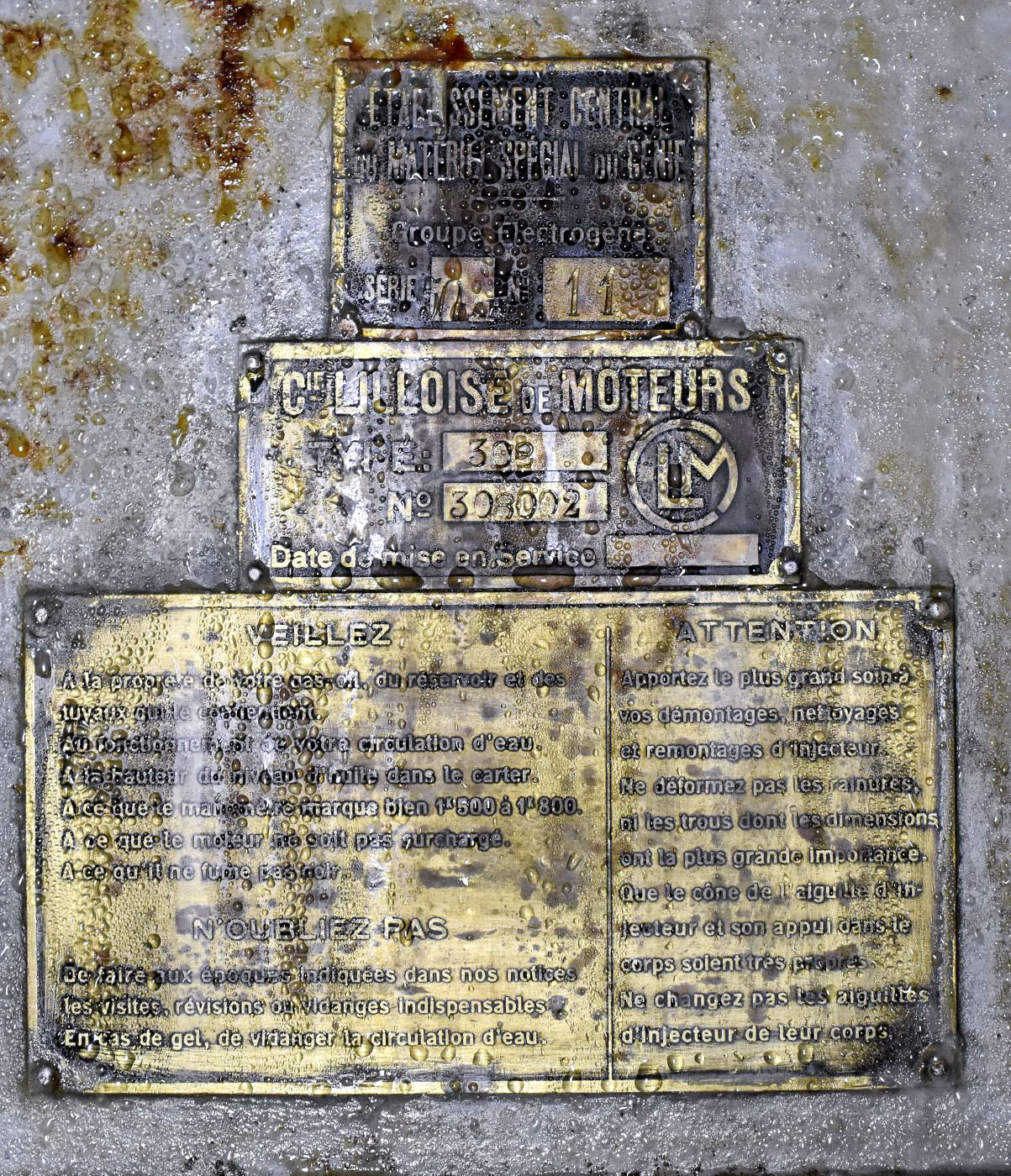 Ligne Maginot - ROCHE LA CROIX (RLC) - (Ouvrage d'artillerie) - Plaque de moteur CLM - Daniel Froehly