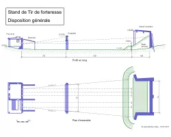 Référence du document : 63961 Ligne Maginot - Stand de Tir de forteresse - Disposition - Disposition générale selon plan type